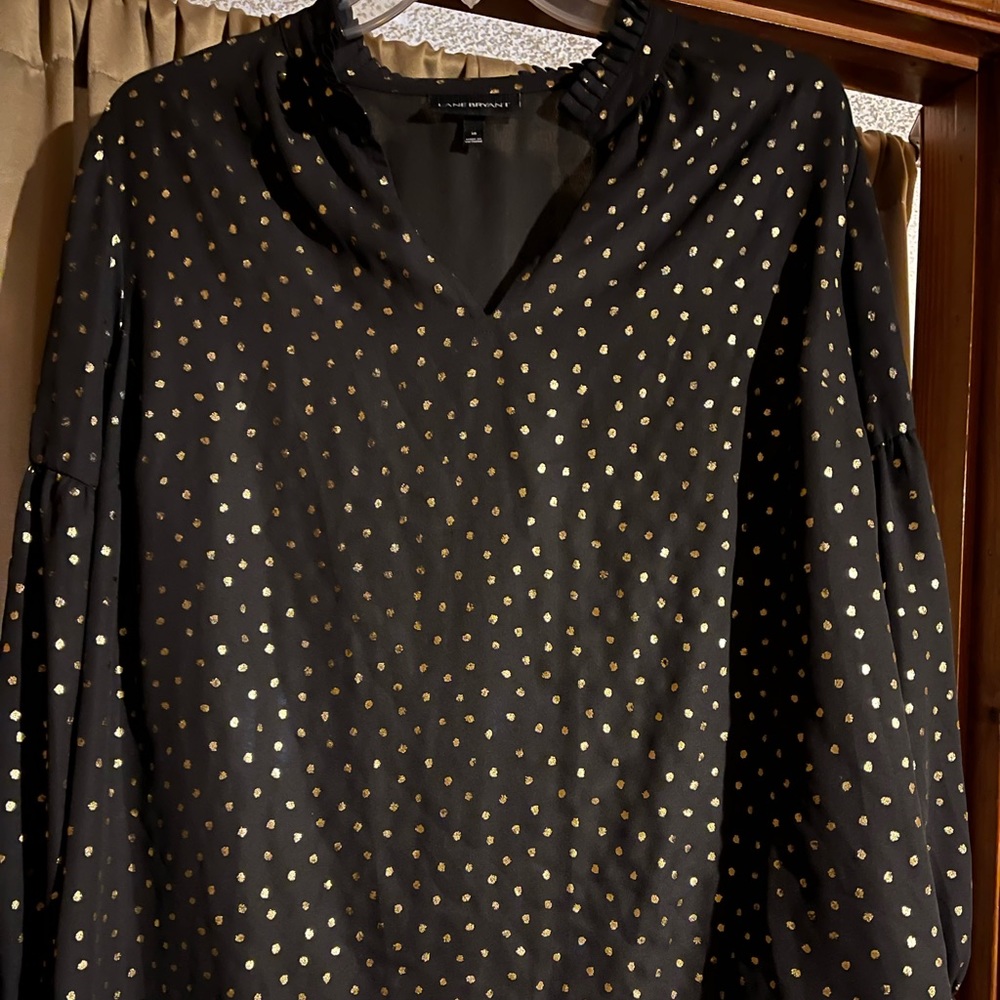 Black and Gold Lane Bryant Top - Size 18